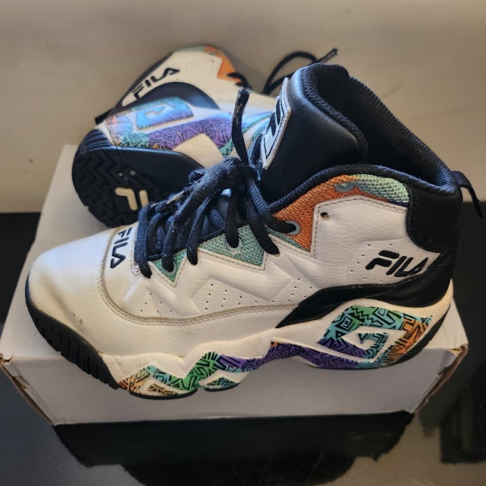 Fila Grant Hill Kids Basketball Sneakers White Multicolor Size 6